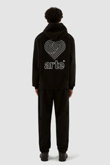 Arte Antwerp - Back Stripes Heart Hoodie - Black-Pulls et Sweats-SS23-038H