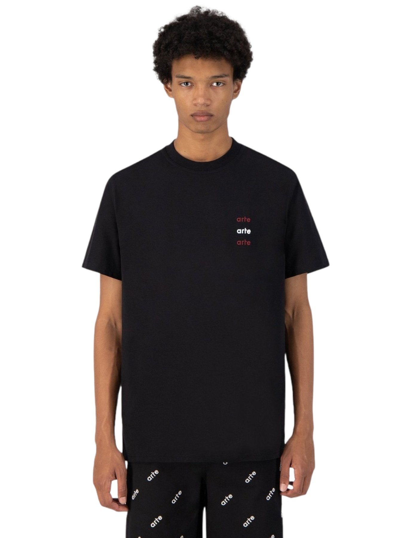 Arte Antwerp - Toby Multi Logo Tee - Black-T-shirts-