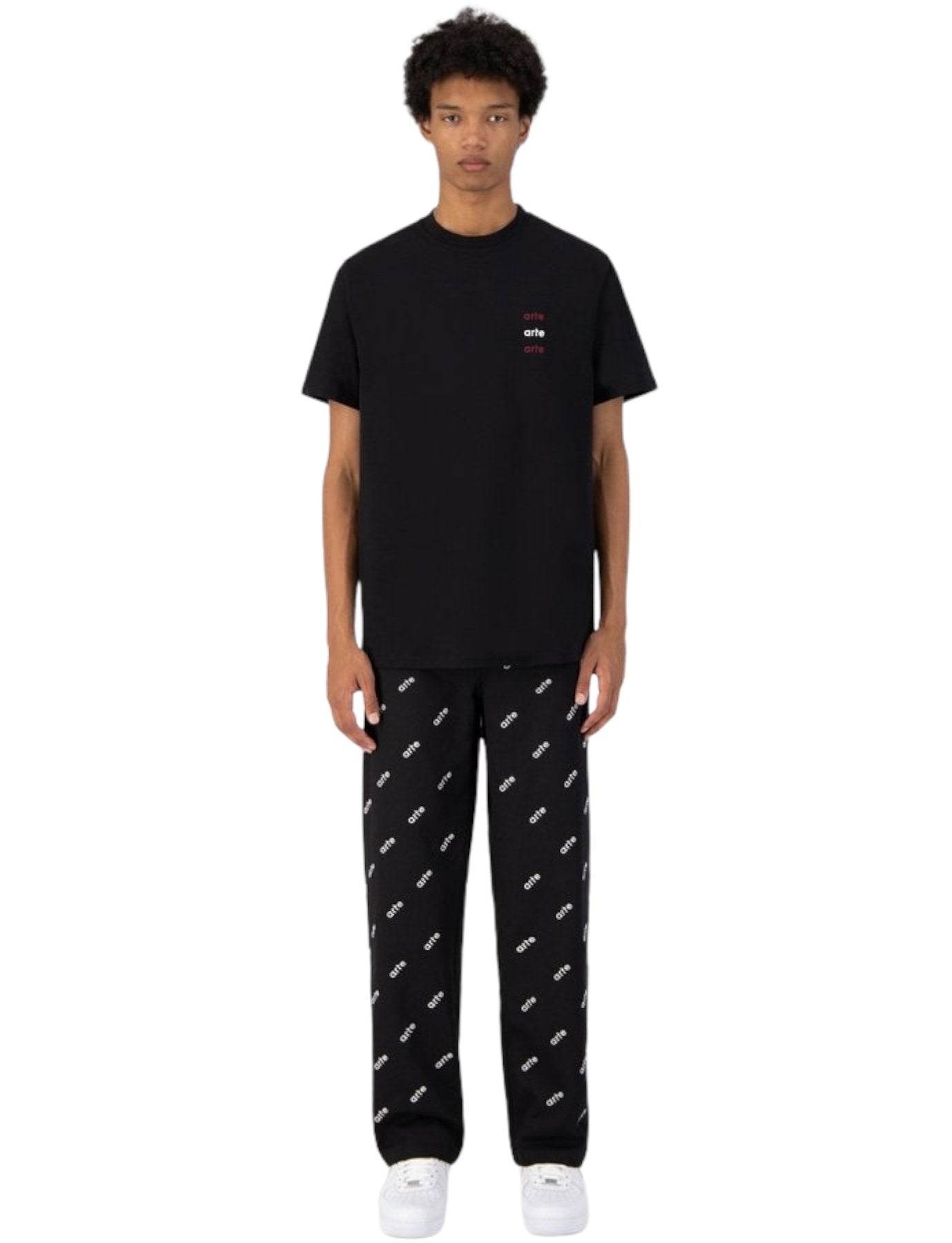 Arte Antwerp - Toby Multi Logo Tee - Black-T-shirts-