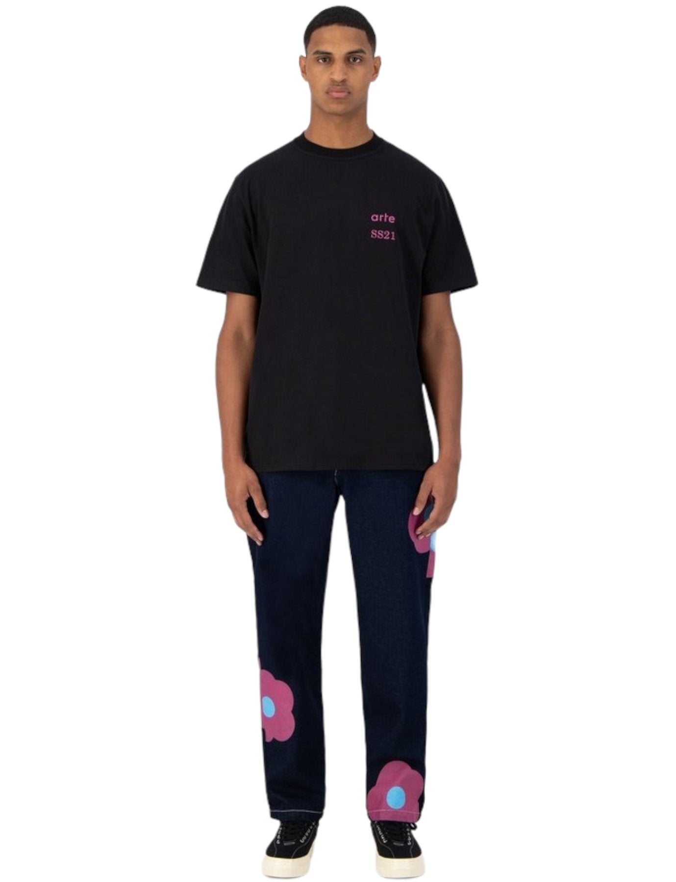 Arte Antwerp - Tomi Back Rosa Black-T-shirts-SS21-048T-1