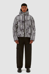 Arte Antwerp - Joey Pereira Black Puffer Jacket - Black and White-Vestes et Manteaux-AW22-035J