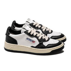 Autry 01 - Low Women Leather/ Leather White/Black-Chaussures-AULWWB01