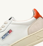 Autry 01 - Low Women Leather/Suede - White/Orange-Chaussures-AULW LS45