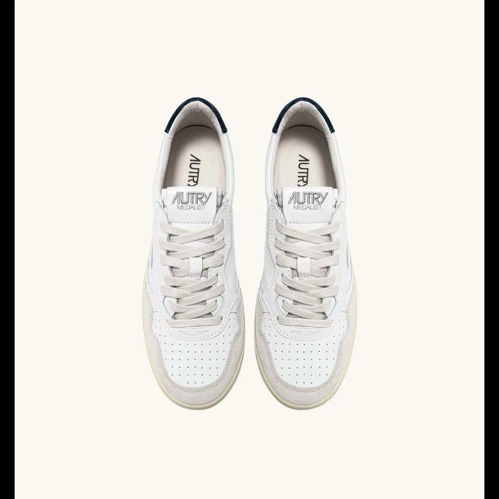 Autry 01 - Sneakers Low Leather/Suede - White/Blue-Chaussures-AULW LS28