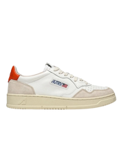 Autry 01 - Sneakers Low Leather/Suede - White/Orange-Chaussures-AULW LS45