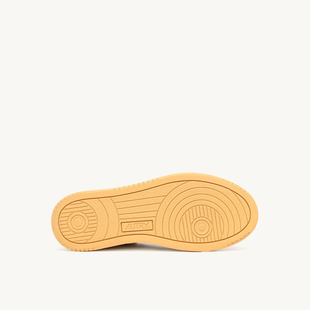 Autry 01 - Sneakers Medalist Low Man Leather/Leather - White/Bufforng-Chaussures-AULW WB32