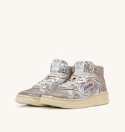 Autry - 01 - Sneakers Mid Woman - Metal/Snake Silver-Chaussures-AULW MS02