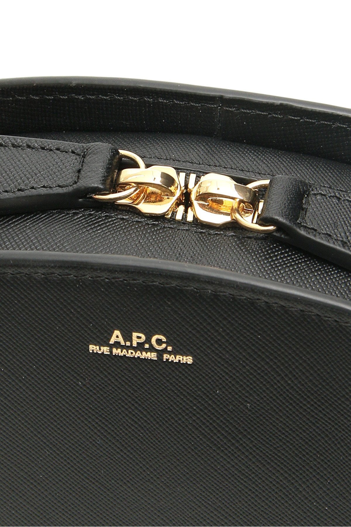 A.P.C - Sac Demi Lune Mini Noir Cuir Embossé-Accessoires-PXBJQ-F61392