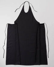 Baserange - Robe Apron en Soie Sauvage - Noir-Pulls et Sweats-DRAP-RS-000
