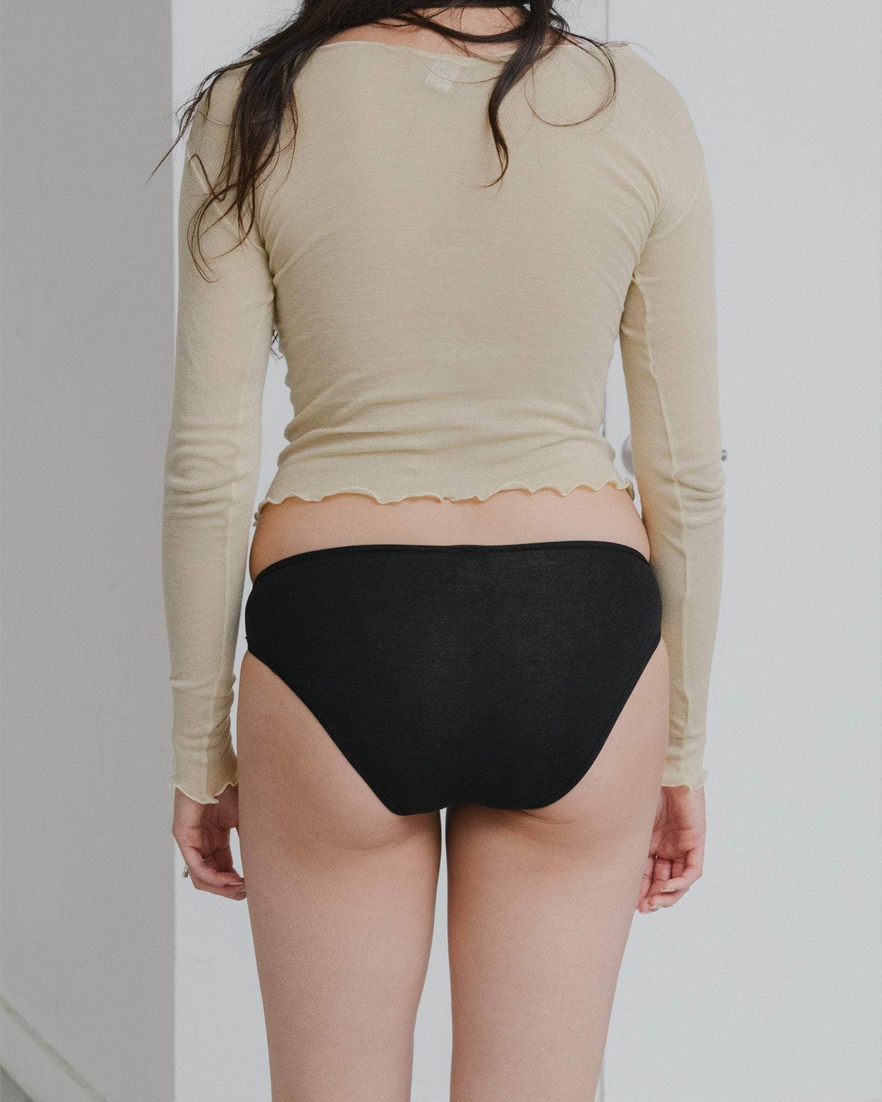 Baserange - Bell pants en Vicose de Bambou - Noir-Sous-Vêtements-UNBE-BL-000