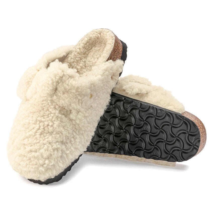 Birkenstock - Sabot Boston Big Buckle Shearling Teddy Rivet Logo - Eggshell-Chaussures-1025664