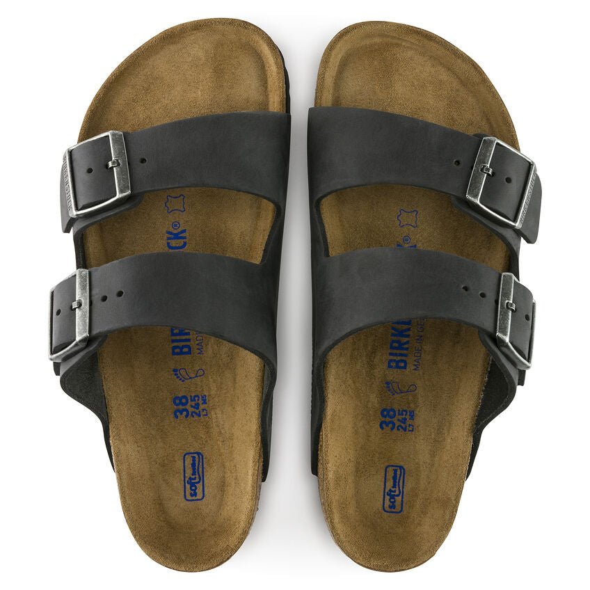 Birkenstock - Sandales Arizona - Cuir huilé - Noir-Chaussures-0752481