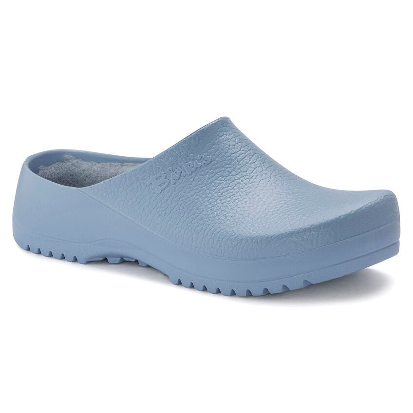 Birkenstock - Super-Birki PU/Shearling Dusty Blue - Sabot fourrure-Chaussures-1023331