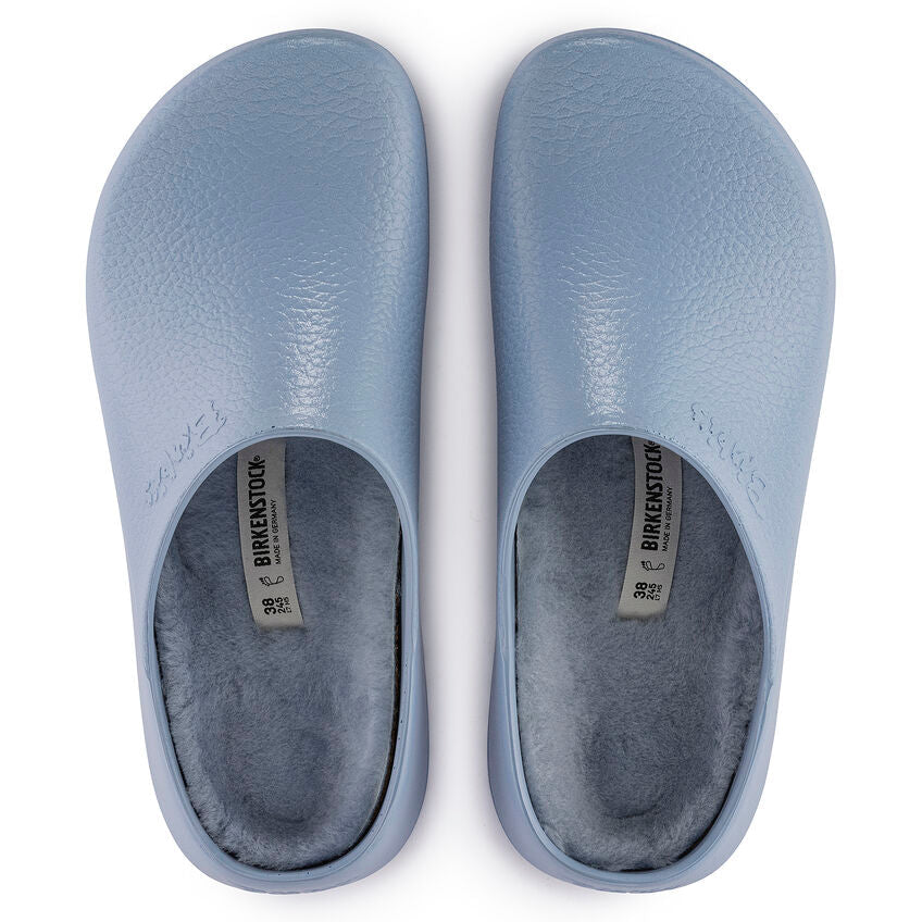 Birkenstock - Super-Birki PU/Shearling Dusty Blue - Sabot fourrure-Chaussures-1023331