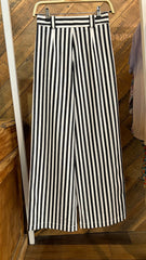 Bourgine - Pantalon Peabody Rayures - Noir et Blanc-Jupes et Pantalons-