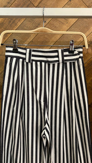 Bourgine - Pantalon Peabody Rayures - Noir et Blanc-Jupes et Pantalons-