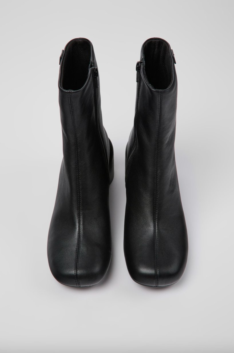 Camper - Bottines à Talon en Cuir Niki - Noir-Chaussures-K400712-001