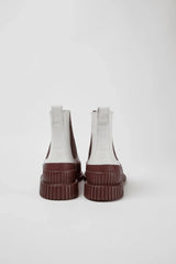 Camperlab - Bottines Pix en cuir - Blanc / bordeaux-Chaussures-K400304 - 016
