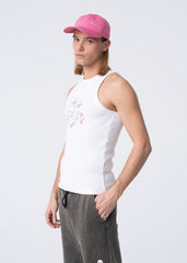 Carne Bollente - Dogmination Tank Top - White-T-shirts-AW23TT0101