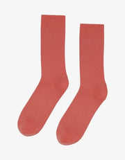 Colorful Standard - Men Classic Organic Sock - Brigh Coral - Chaussettes Rouge Pastel En Coton Biologique-Accessoires-CS6001