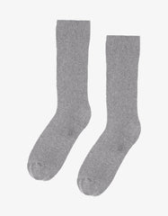 Colorful Standard - Men Classic Organic Sock - Heather Grey - Chaussettes Gris Chiné En Coton Biologique-Accessoires-CS6001