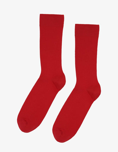 Colorful Standard - Men Classic Organic Sock - Scarlet Red - Chaussettes Rouge En Coton Biologique-Accessoires-CS6001