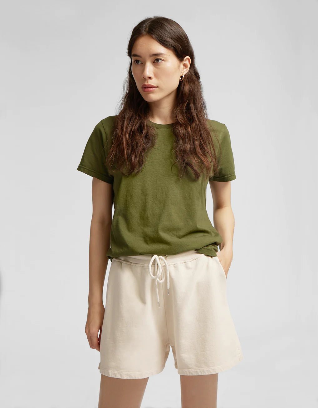 Colorful Standard - Woman Classic Organic Sweatshorts - Ivory White-Pantalons et Shorts-CS2053