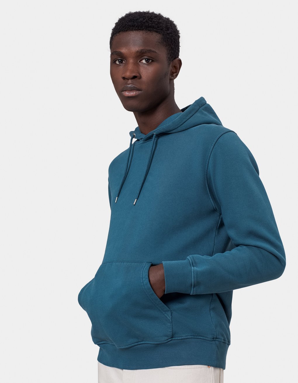 COLORFUL STANDARD - CLASSIC ORGANIC HOOD - SNOW MELANGE - SWEAT À CAPUCHE BLANC EN COTON BIOLOGIQUE - UNISEXE-Pulls et Sweats-CS1006