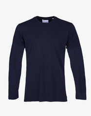 Colorful Standard - Classic Organic LS Tee Navy Blue - T-shirt manches longues bleu marine en coton biologique-T-shirts-CS1002