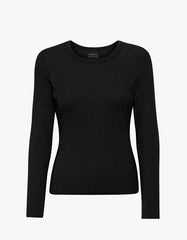Colorful Standard - Women Organic Rib LS T-shirt - Black-Tops-CS2055