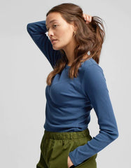 Colorful Standard - Women Organic Rib LS T-shirt - Lava Grey-Tops-CS2055