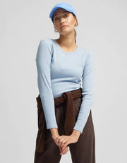 Colorful Standard - Women Organic Rib LS T-shirt - Petrol Blue-Tops-CS2055