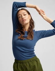 Colorful Standard - Women Organic Rib LS T-shirt - Polar Blue-Tops-CS2055