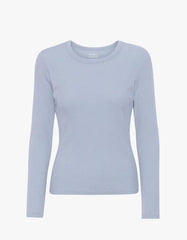 Colorful Standard - Women Organic Rib LS T-shirt - Powder Blue-Tops-CS2055