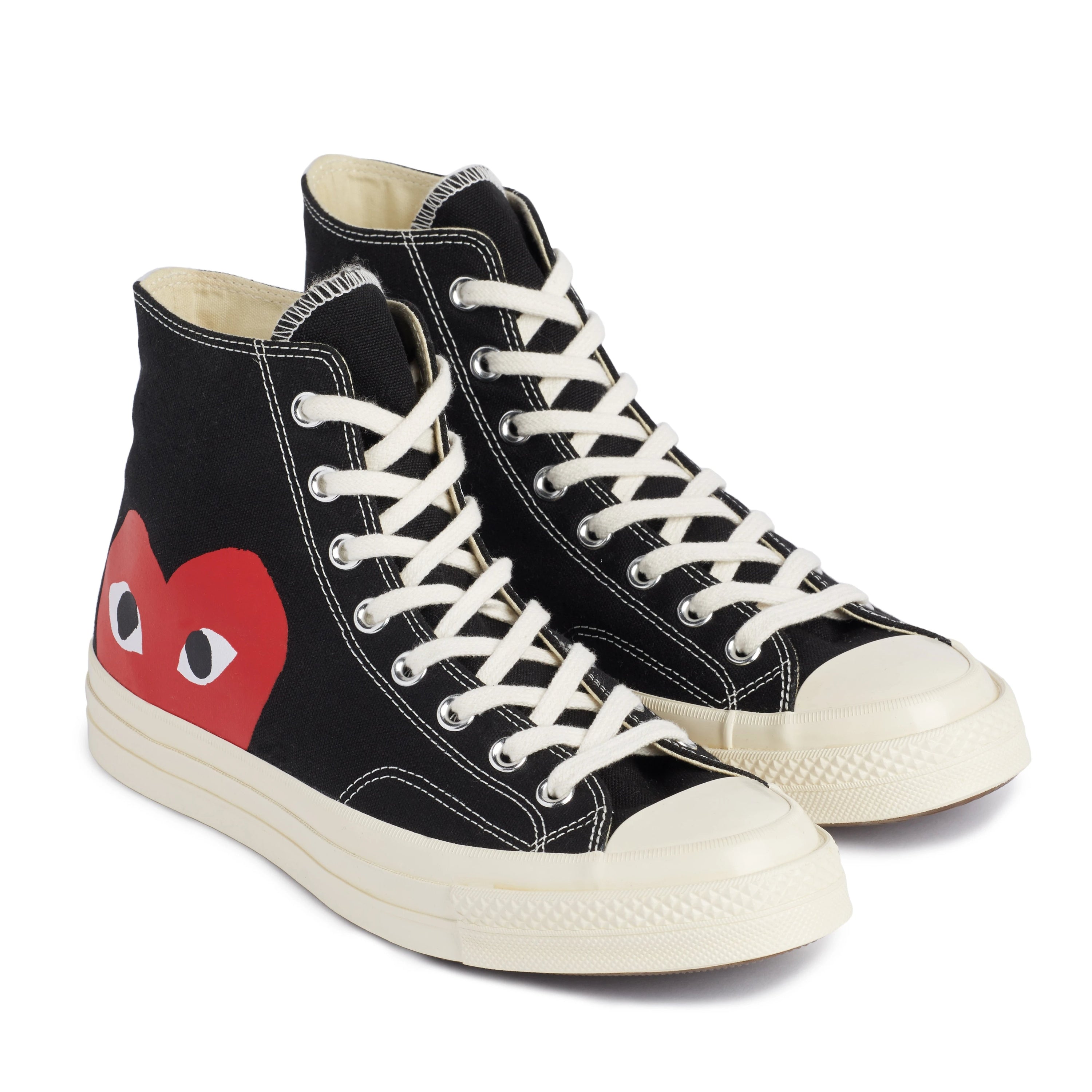 Comme Des Garçons Play x Converse -Big Heart - Chuck 70 - Black/White High Risk Red - Unisexe-Chaussures-AZ-K112