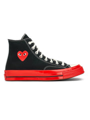 Comme Des Garçons Play x Converse - Big Heart CT70 High Top Red Sole Shoes - Black/Red/Egret-Chaussures-P1K124
