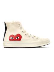 Comme Des Garçons Play x Converse - Big Heart CT70 High Top Shoes - Milk/White High Risk Red-Chaussures-P1K112