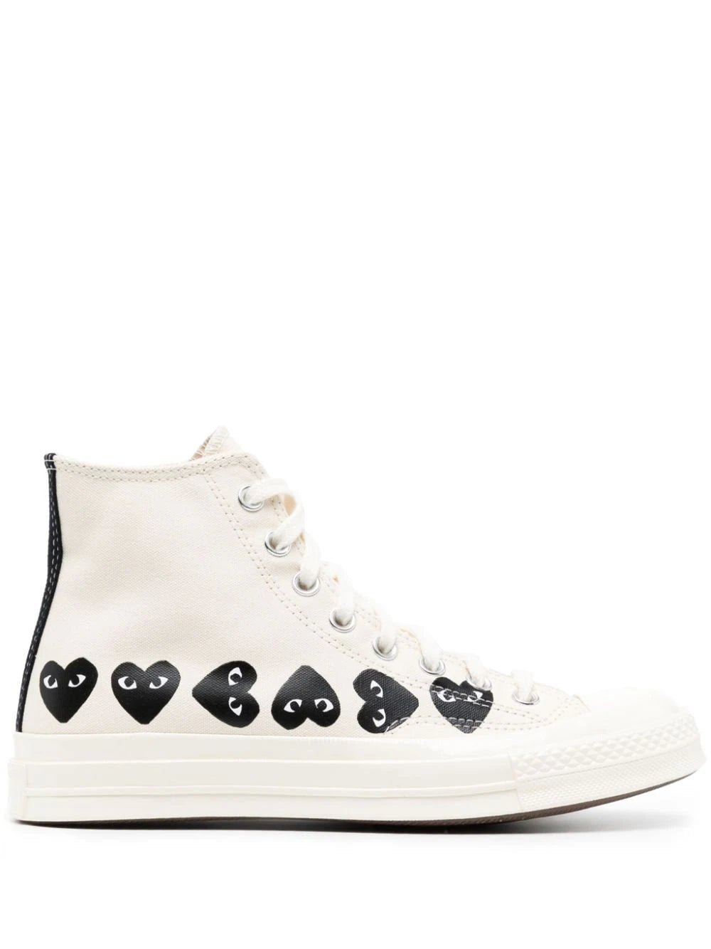 Comme Des Garçons Play x Converse - Multi Heart CT70 High Top Shoes - Milk/Black-Chaussures-P1K127