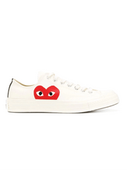 Comme Des Garçons Play x Converse - Red Big Heart CT70 Low Top Shoes - Milk/White High Risk Red-Chaussures-P1K111