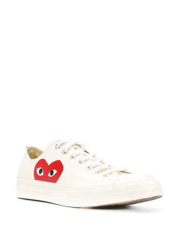 Comme Des Garçons Play x Converse - Red Heart Chuck Taylor All Star '70 Low Milk/White High Risk Red - Unisexe-Chaussures-AZ-K111