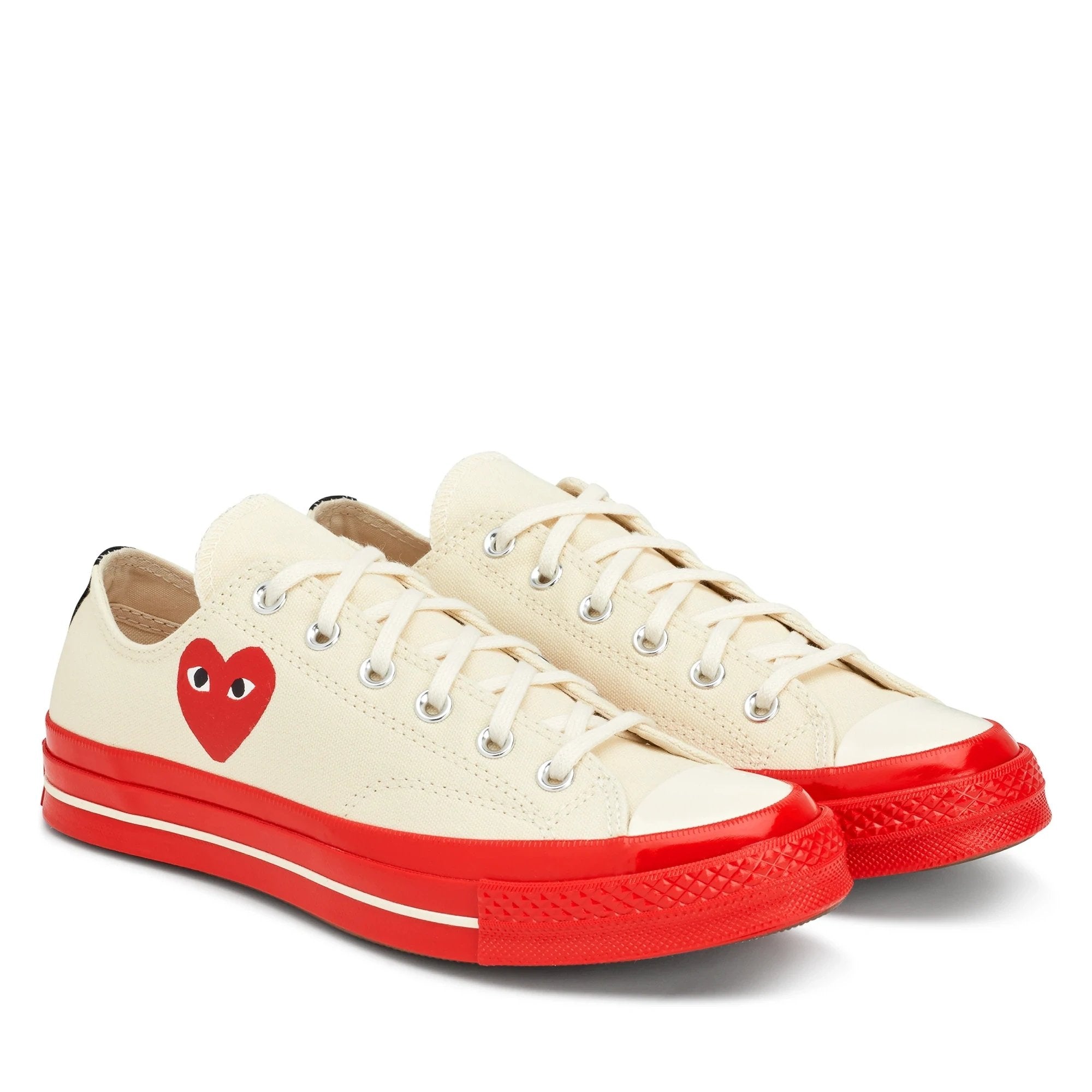 Comme Des Garçons Play x Converse - Red Heart Chuck Taylor All Star '70 Low Pristine Red Sol Off White - Unisexe-Chaussures-AZ-K123-001