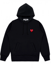 Comme Des Garçons Play - Hoodie Black Red Heart Logo - AZ-T174-Pulls et Sweats-P1-T174