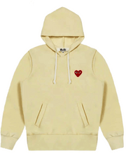 Comme Des Garçons Play - Hoodie Ivory Red Heart Logo AZ-T174-Pulls et Sweats-P1T174