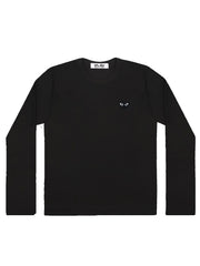 Comme Des Garçons PLAY - Heart Logo Long Sleeve T-shirt Monochrome T120 - Black-T-shirt-T120