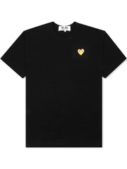 Comme Des Garçons Play - T-shirt Black/ Gold Heart Logo AZ-T216-T-shirts-P1T216