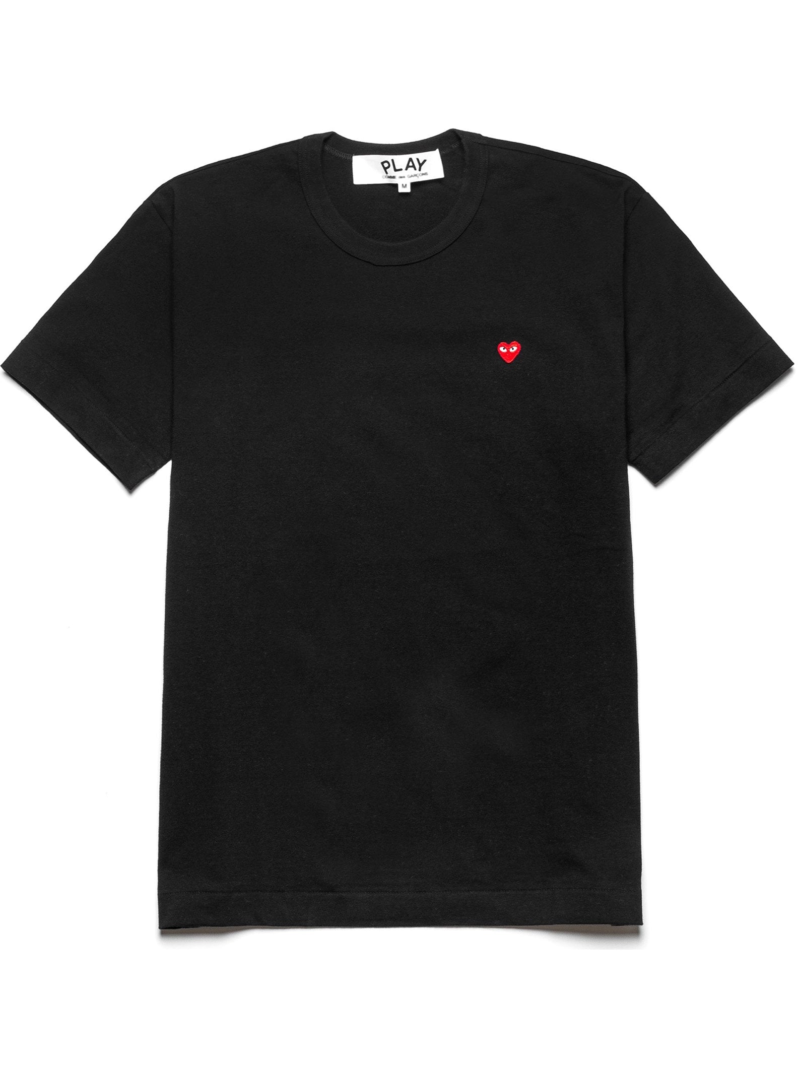 Comme Des Garçons Play - T-shirt Black/ Red Small Heart Logo - AZ-T304-T-shirts-P1T304