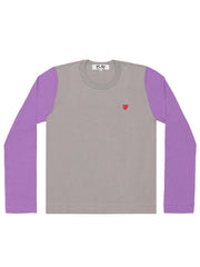 Comme Des Garçons Play - T-shirt Femme Manches Longues AZ-T315-051 - Grey/Purple-T-shirts-AZ-T315-051-3