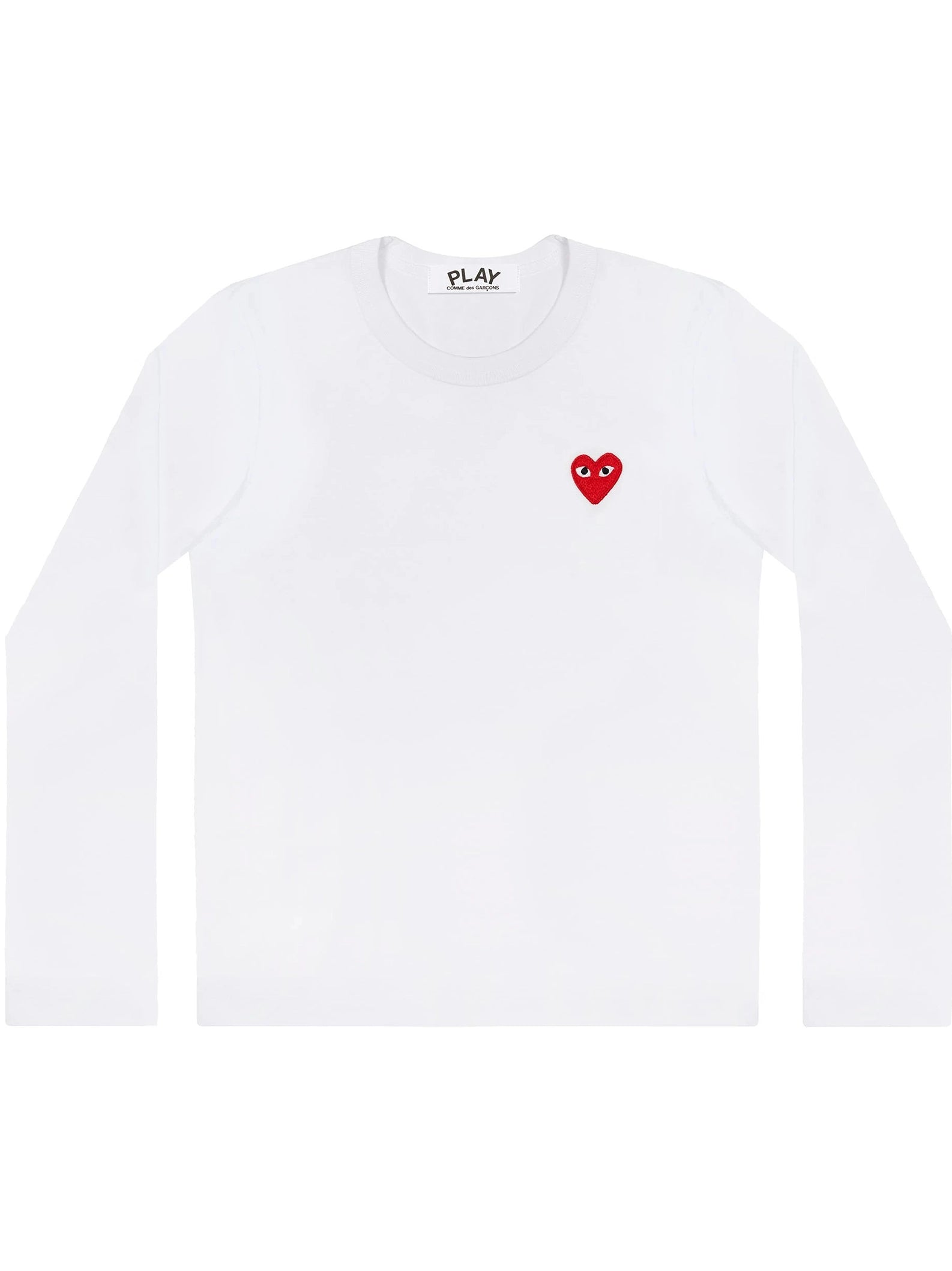 Comme Des Garçons Play - T-shirt Long Sleeves White/Red Heart Logo AZ-T118-T-shirts-P1T118