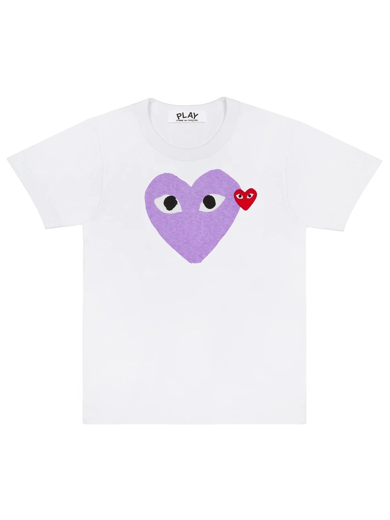 Comme Des Garçons Play - T-shirt Purple Heart AZ-T106 - White-T-shirts-AZ-T106-051