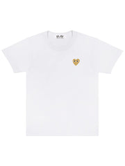 Comme Des Garçons Play - T-shirt White/ Gold Heart Logo AZ-T216-T-shirts-P1T216